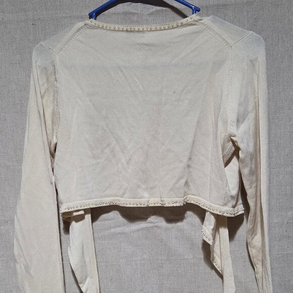 Cejon Accessories Inc. Small beige Knit Sweater Shrug Jacket with sequin beaded - Picture 6 of 8
